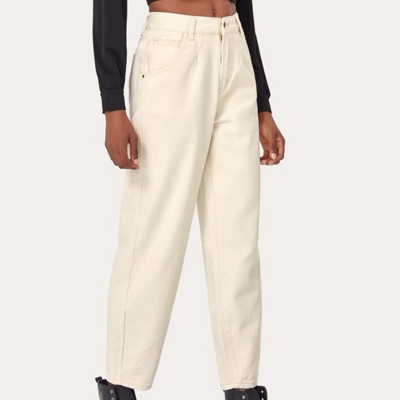 SHEIN | Jeans | Shein Cream Colored Slant Pantsjeans | Poshmark